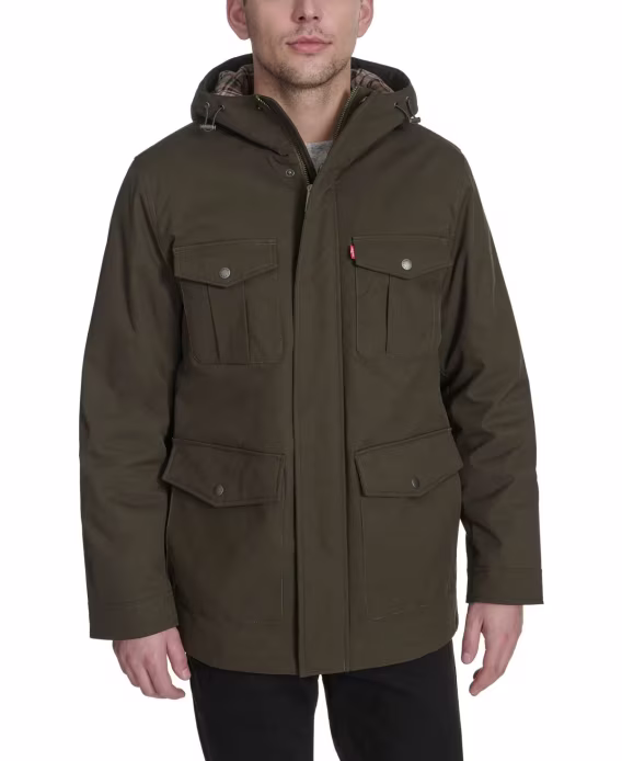 levis-erkek-ekose-astarli-field-parka-v-1049343