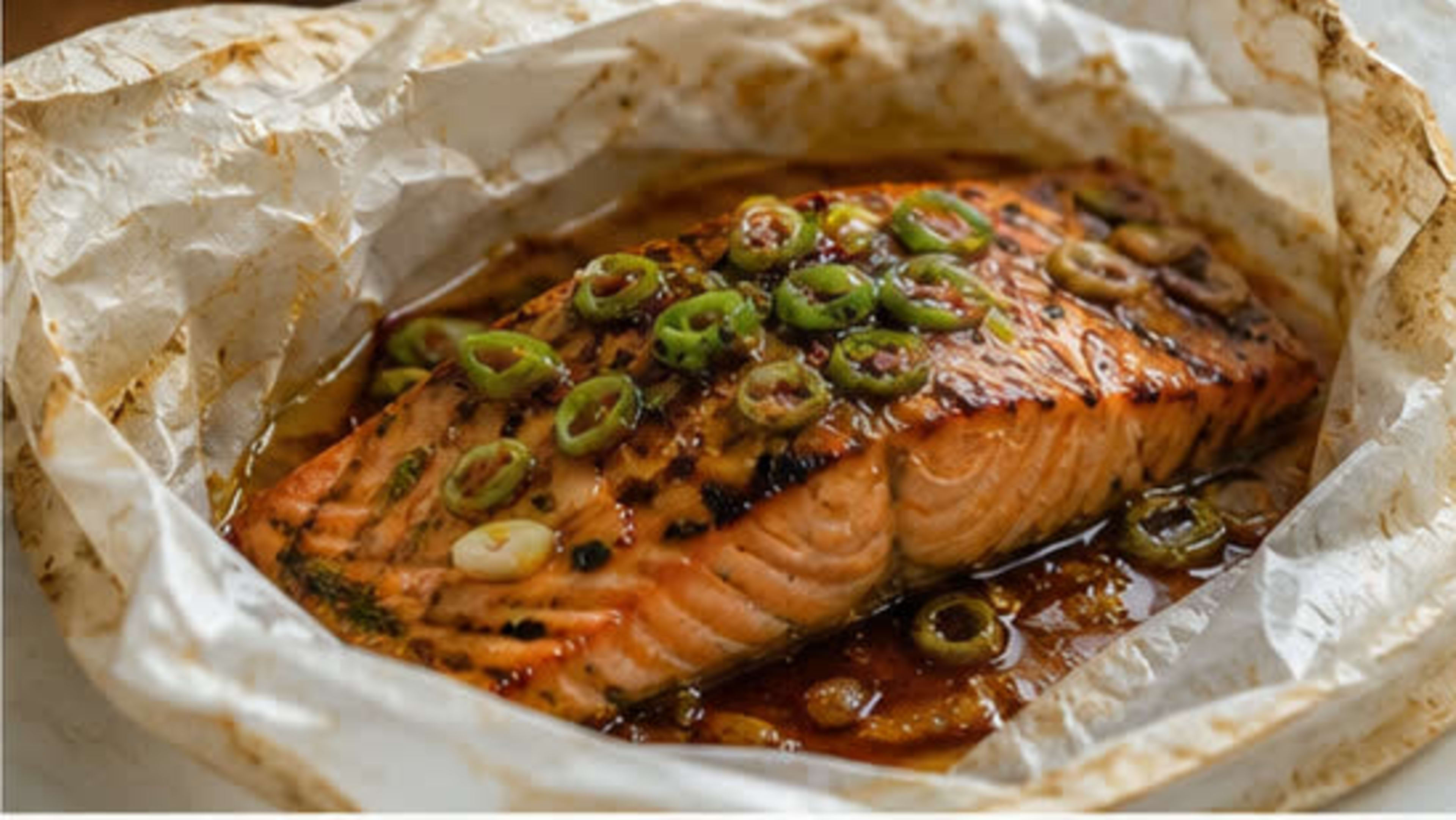 Papillote Salmon with Soy Sauce