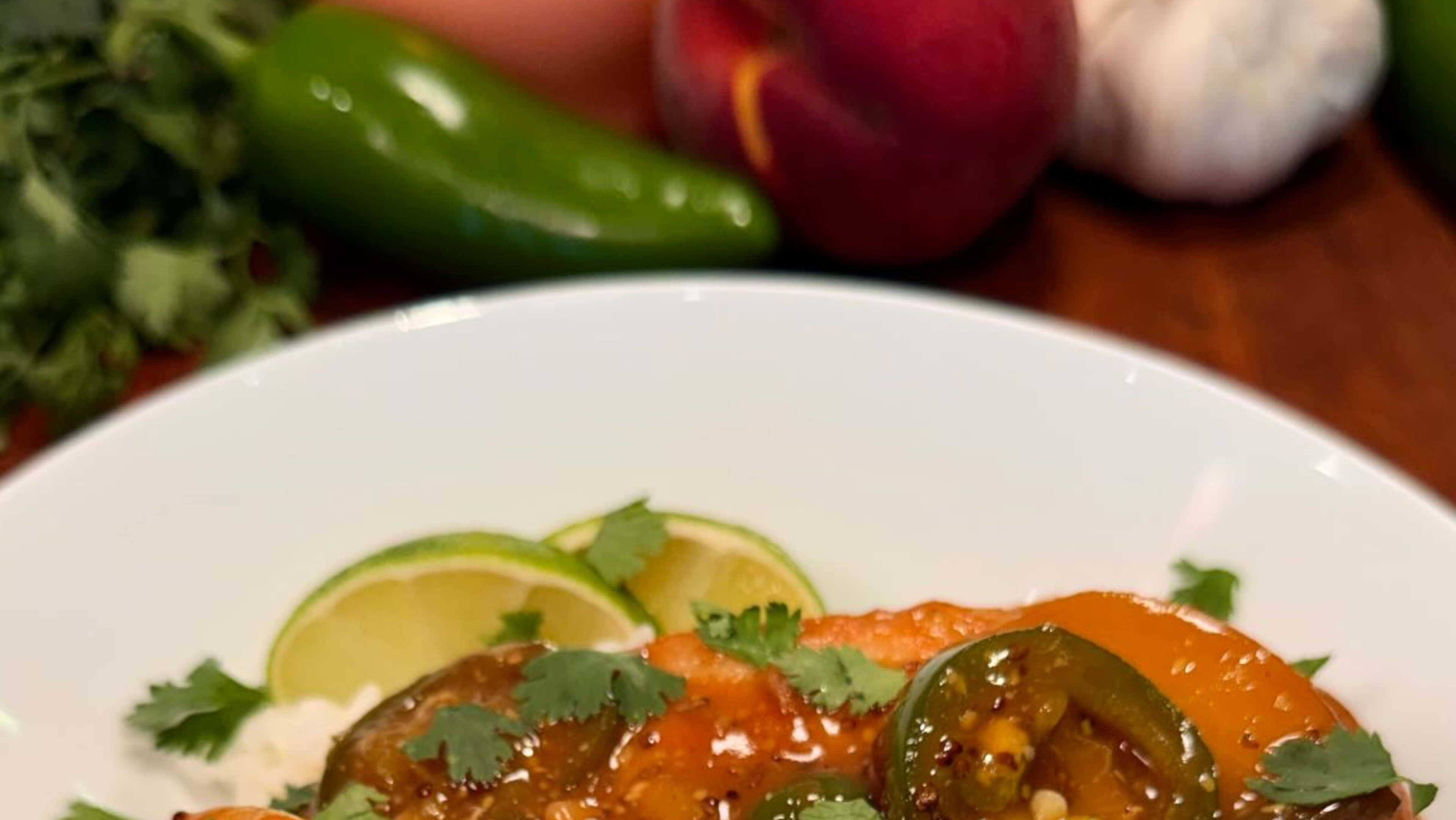 Peach & Jalapeño Glazed Chicken