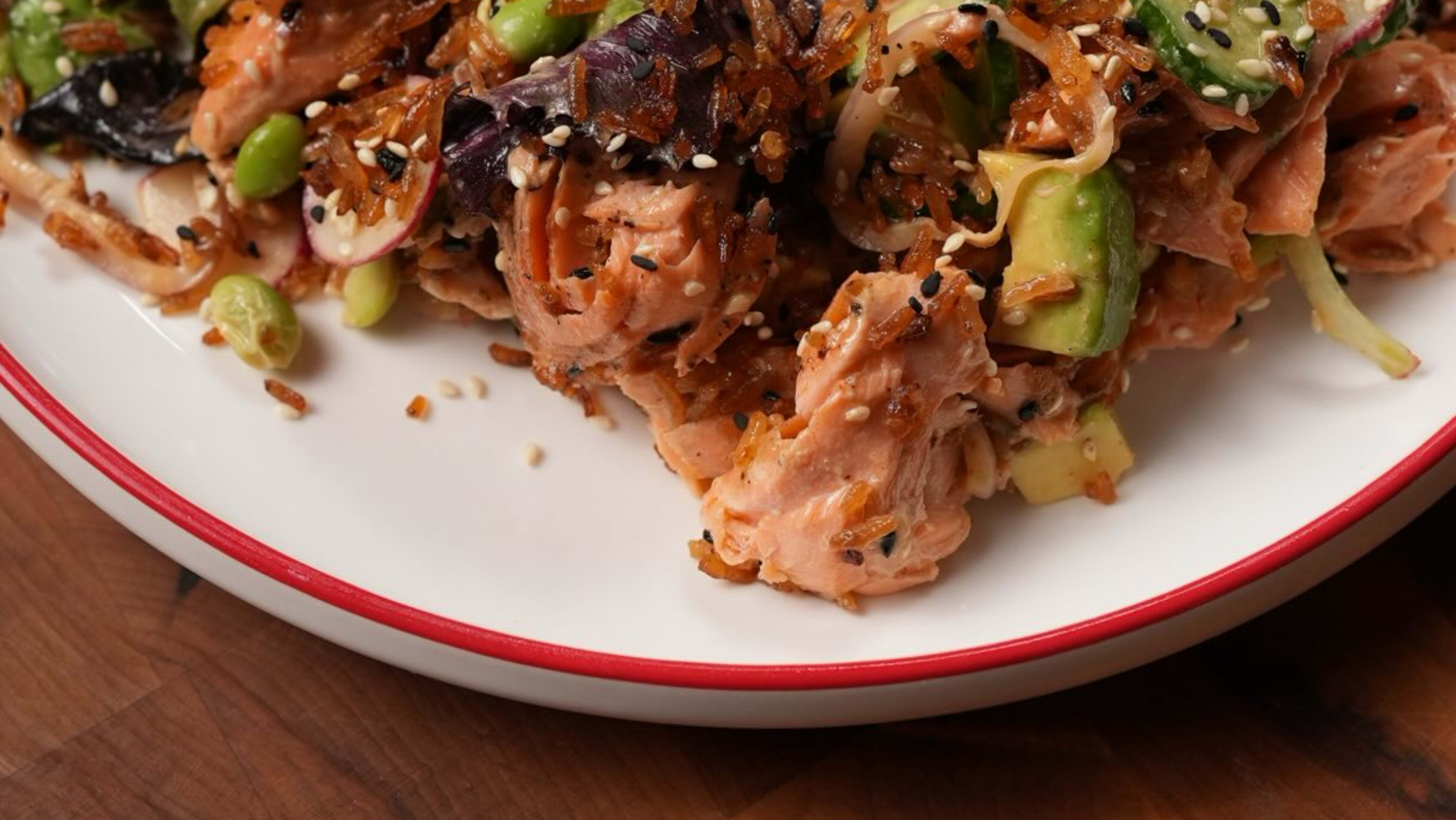 Spicy Salmon Crispy Rice Salad