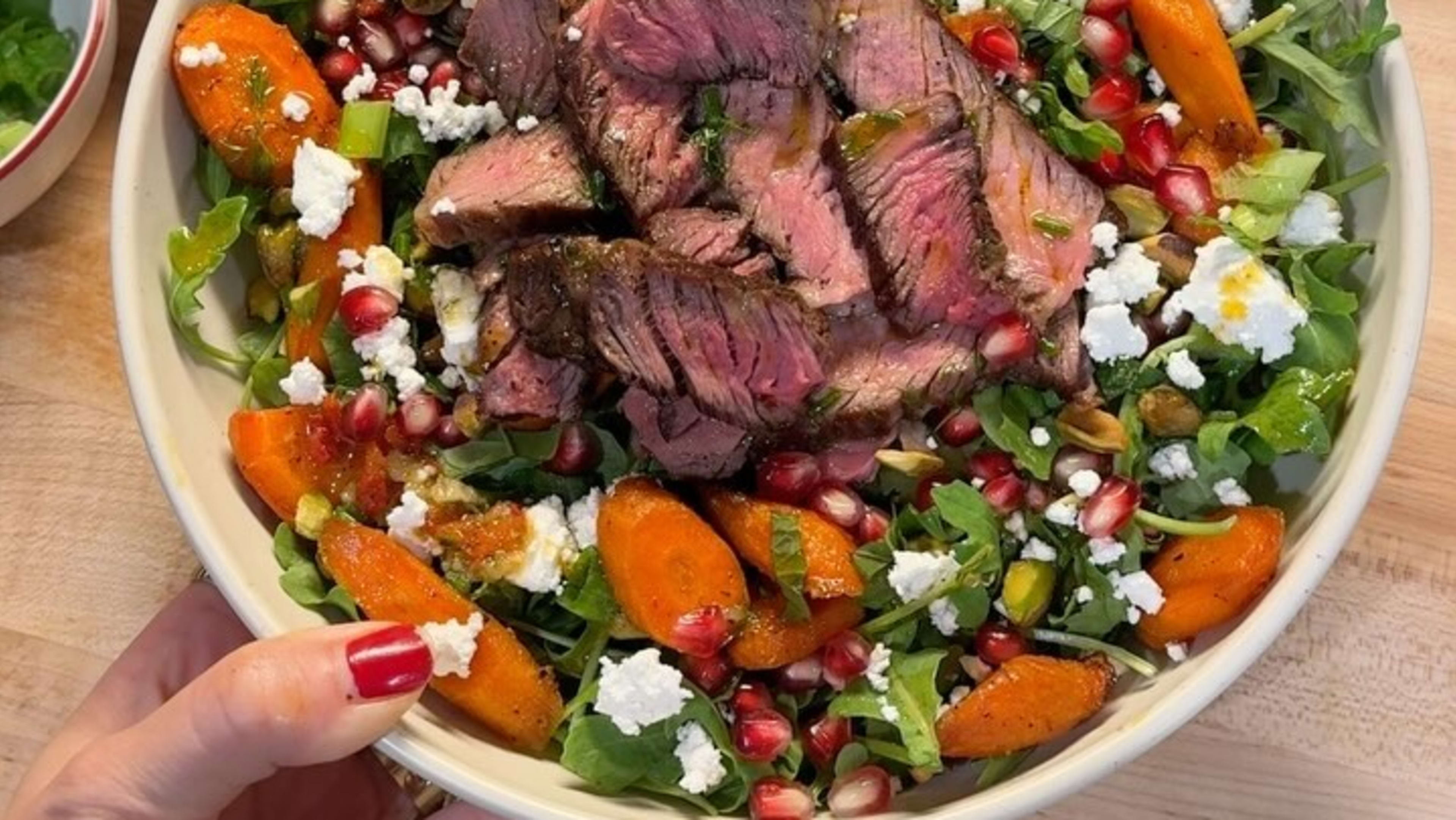 Steak Salad Sunday Part 38: Roasted Carrot Steak Salad with Calabrian Chili Vinaigrette