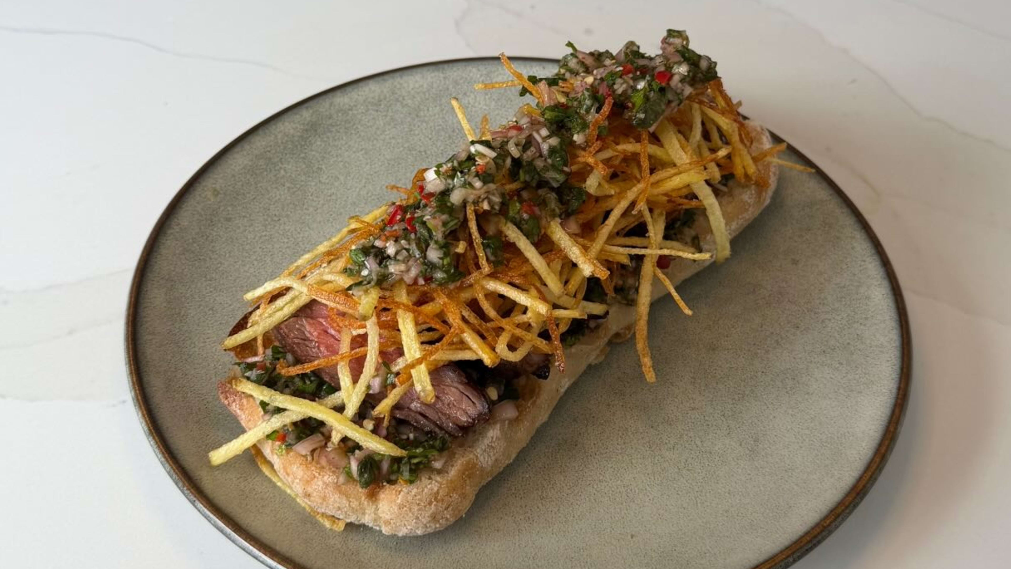 Steak, Fries & Chimichurri Ciabatta
