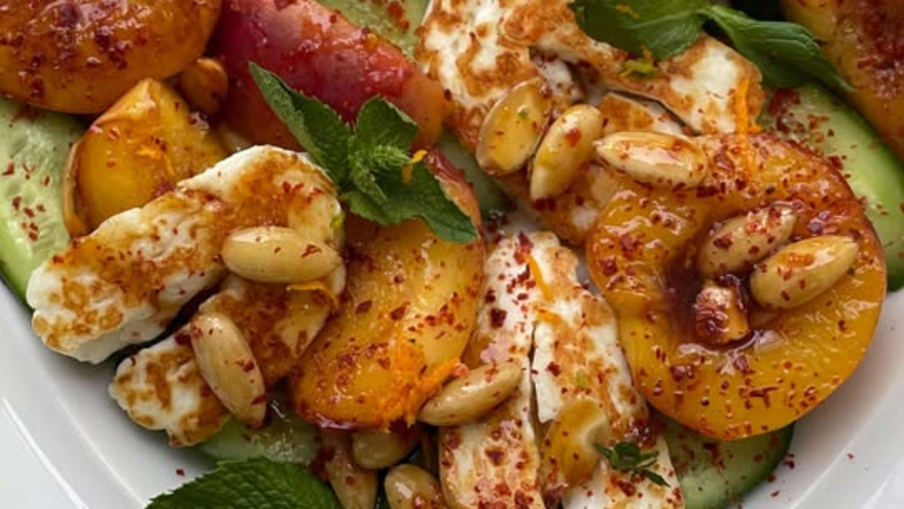 Caramelised Nectarine and Halloumi Salad