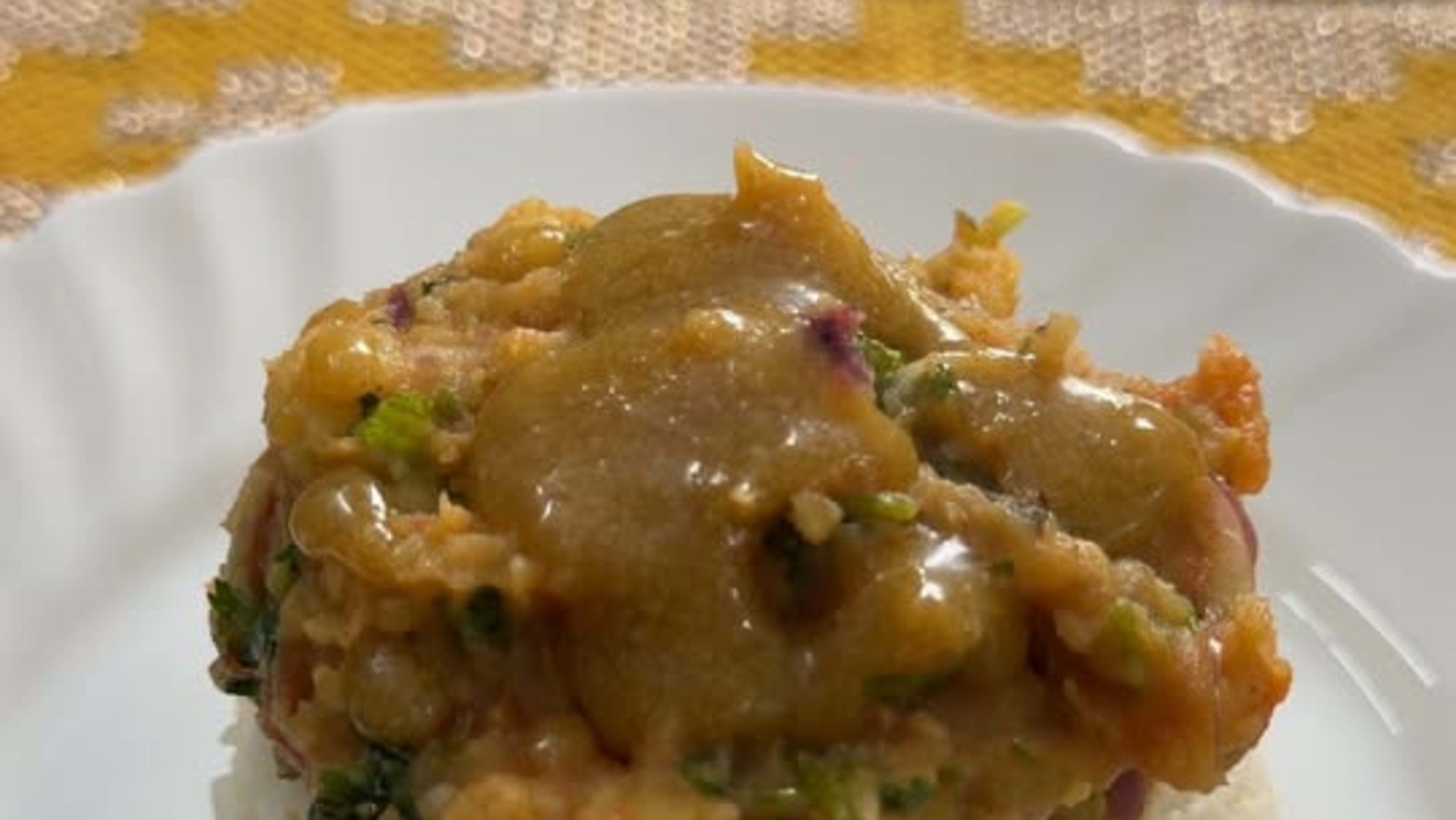 Tomato and Potato Bhorta with Rice