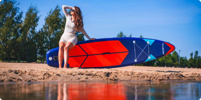 Noleggio SUP Thunder Stripes 320 x 75 x 15 cm — il Lago di Levico