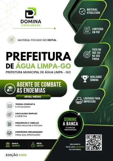 Agente de Combate às Endemias Água Limpa GO | Apostila 2026