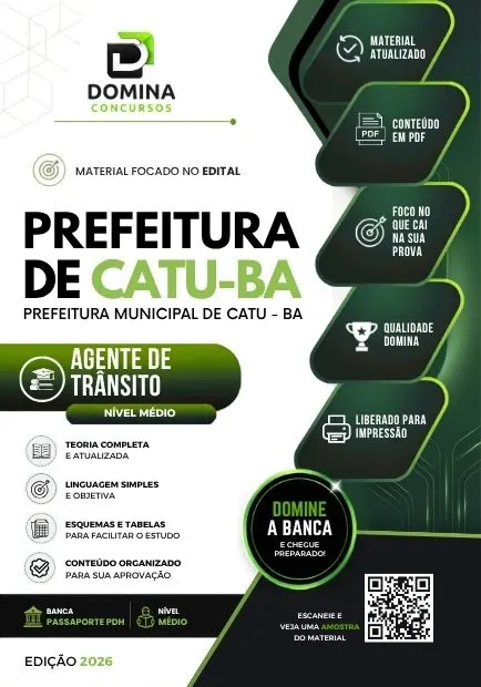 Agente de Trânsito Catu BA | Apostila 2026