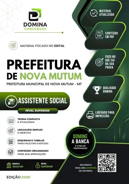 Assistente Social Nova Mutum MT | Apostila 2026