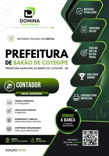 Contador Barão de Cotegipe RS | Apostila 2026