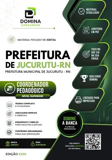 Coordenador Pedagógico Jucurutu RN | Apostila 2026