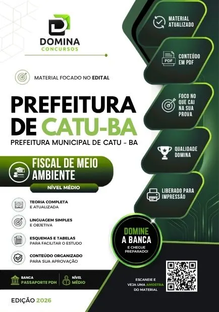 Fiscal de Meio Ambiente Catu BA | Apostila 2026