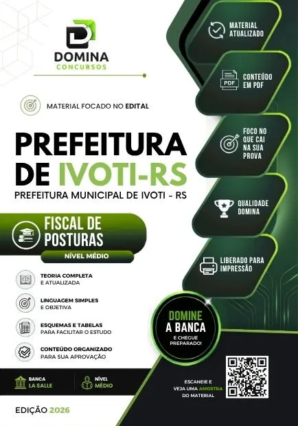 Fiscal de Posturas Ivoti RS | Apostila 2026