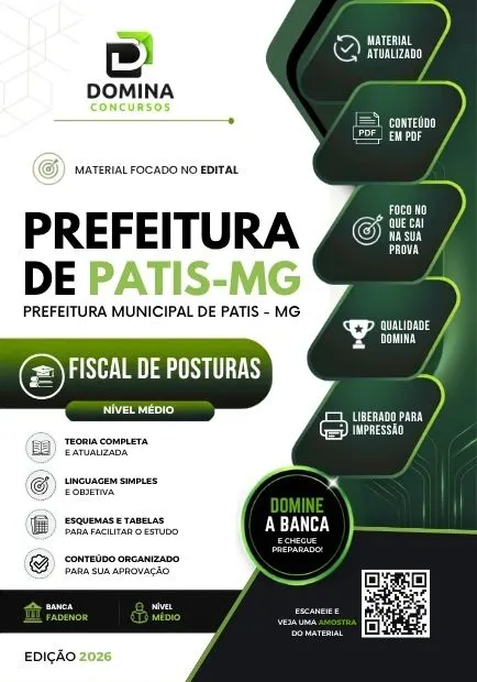 Fiscal de Posturas Patis MG | Apostila 2026