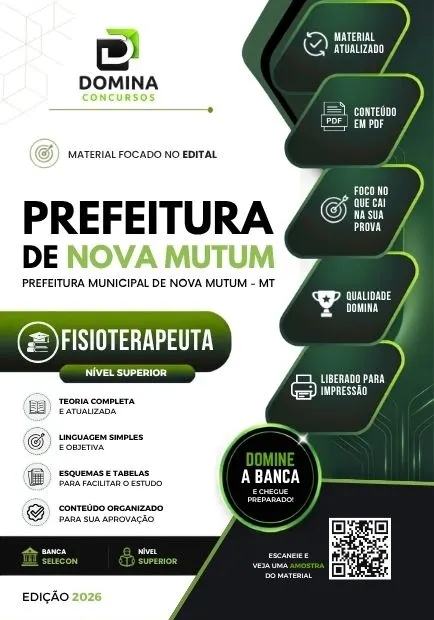 Fisioterapeuta Nova Mutum MT | Apostila 2026