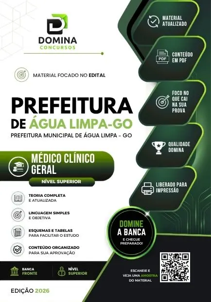 Médico Clínico Geral Água Limpa GO | Apostila 2026