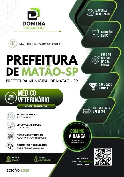 Médico Veterinário Matão SP | Apostila 2026