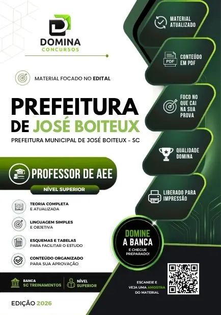 Professor de Atendimento Educacional Especializado José Boiteux SC | Apostila 2026