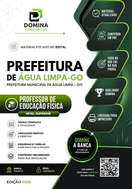 Professor de Educação Física Água Limpa GO | Apostila 2026