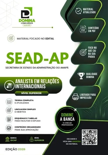 Analista em Relações Internacionais SEAD AP | Apostila 2026