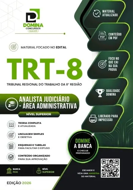 Analista Judiciário Área Administrativa TRT 8 Região | Apostila 2026