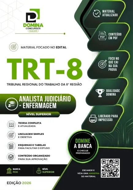 Analista Judiciário Enfermagem TRT 8 Região | Apostila 2026