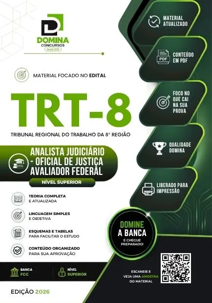 Analista Judiciário Oficial de Justiça TRT 8 Região | Apostila 2026