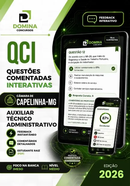 Auxiliar Técnico Administrativo Câmara Capelinha MG | 750 Questões Comentadas 2026