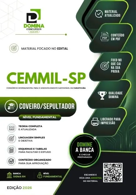 Coveiro CEMMIL Carapicuíba SP | Apostila 2026