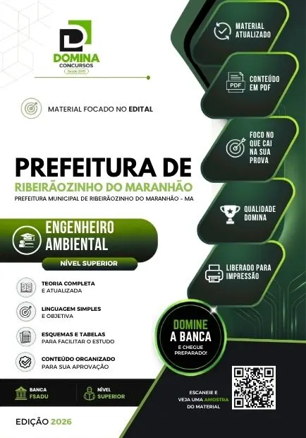 Engenheiro Ambiental Ribeirãozinho do Maranhão MA | Apostila 2026
