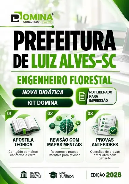 Engenheiro Florestal Prefeitura Luiz Alves SC | Apostila 2026