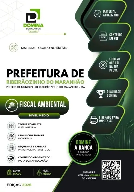 Fiscal Ambiental Ribeirãozinho do Maranhão MA | Apostila 2026