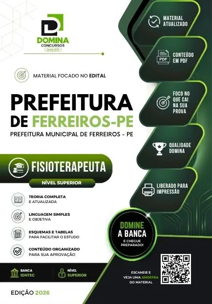 Fisioterapeuta Ferreiros PE | Apostila 2026