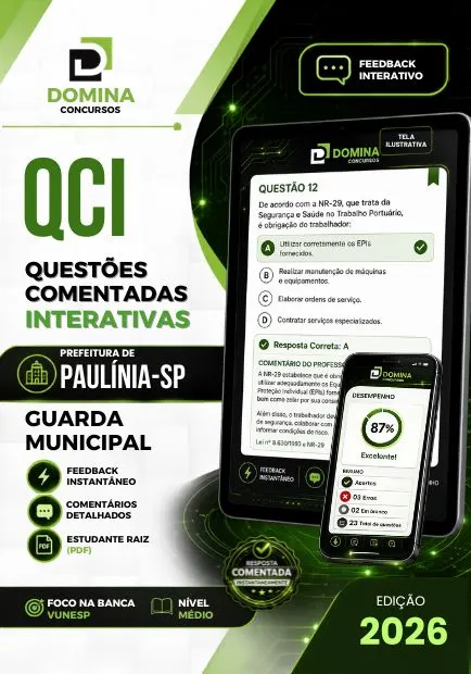 Guarda Municipal Paulínia SP | 750 Questões Comentadas 2026