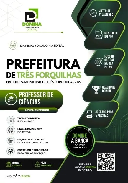 Professor de Ciências Três Forquilhas RS | Apostila 2026