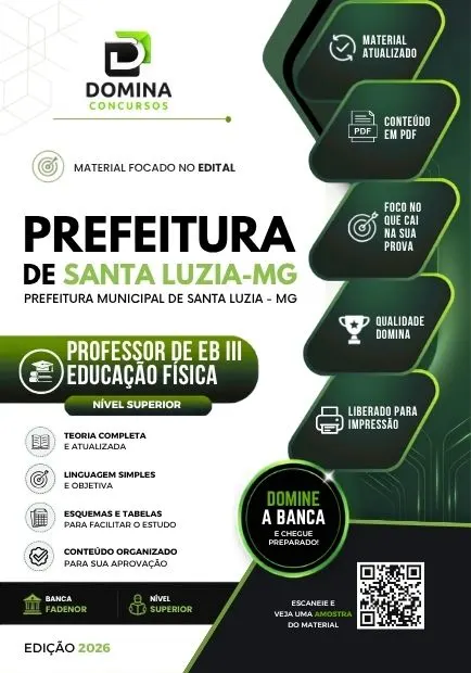 Professor de Educação Física Santa Luzia MG | Apostila 2026
