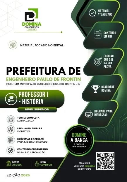 Professor de História Engenheiro Paulo de Frontin RJ | Apostila 2026