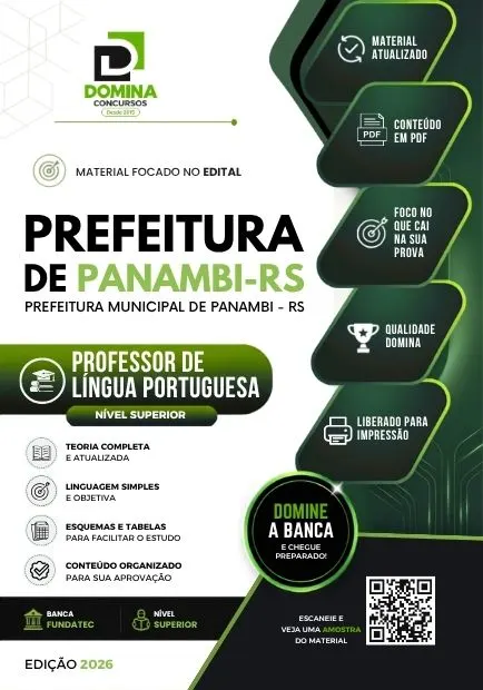 Professor de Português Panambi RS | Apostila 2026
