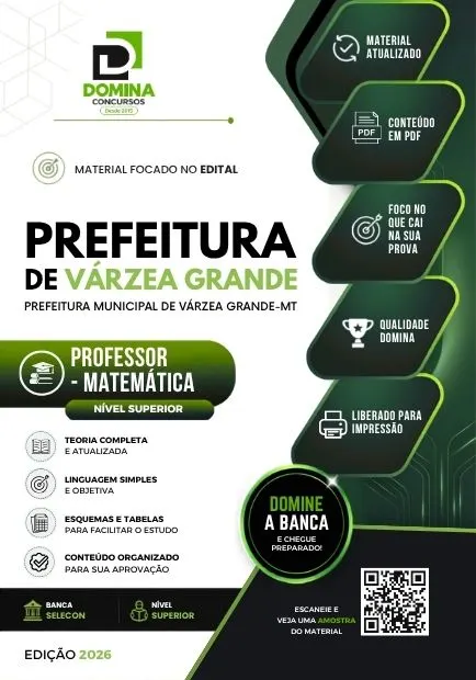 Professor de Matemática Várzea Grande MT | Apostila 2026 Professor de Matemática Várzea Grande MT | Apostila 2026