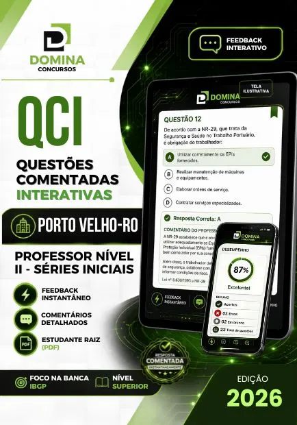 Professor de Séries Iniciais Porto Velho RO | 1250 Questões Comentadas 2026