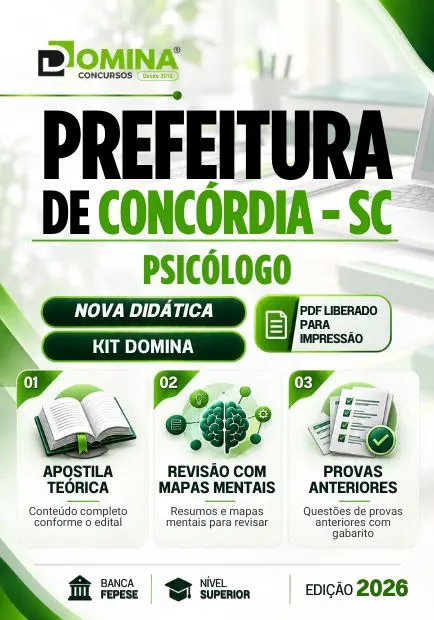 Psicólogo Concórdia SC | Apostila 2026