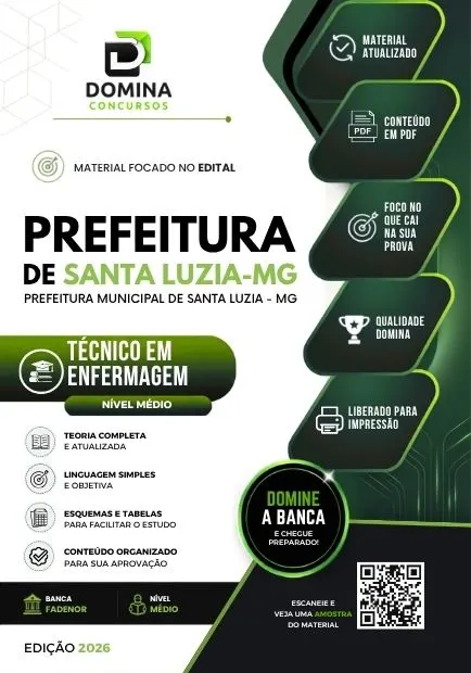 Técnico em Enfermagem Santa Luzia MG | Apostila 2026