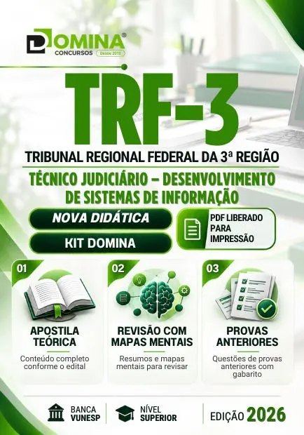 Técnico Judiciário Desenvolvimento de Sistemas de Informação TRF 3 | Apostila 2026