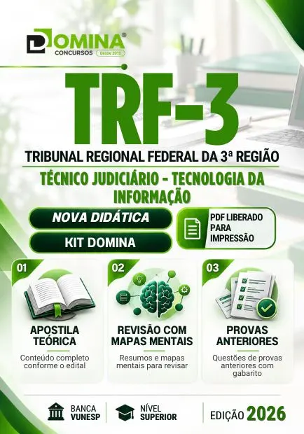 Técnico Judiciário Tecnologia da Informação TRF 3 | Apostila 2026