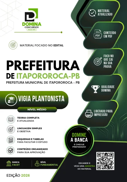 Vigia Plantonista Itapororoca PB | Apostila 2026