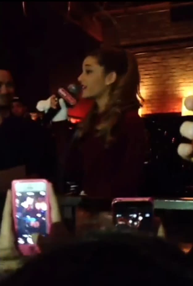 Ariana Grande at a holiday party in 2013