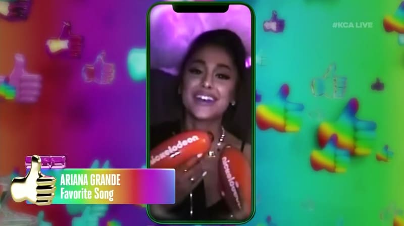 Ariana Grande at the Kids' Choice Awards in 2019
