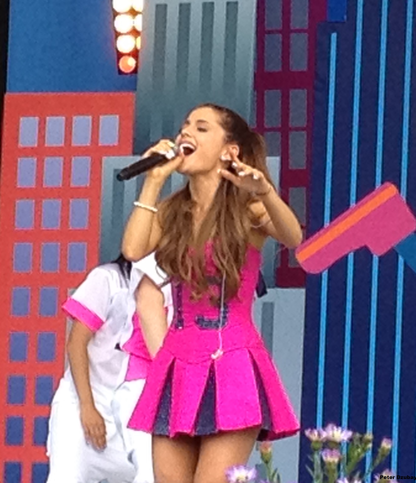 Ariana Grande performing in the World Wide Day of Play 2013. PHOTO BY PETER DZUBAY.