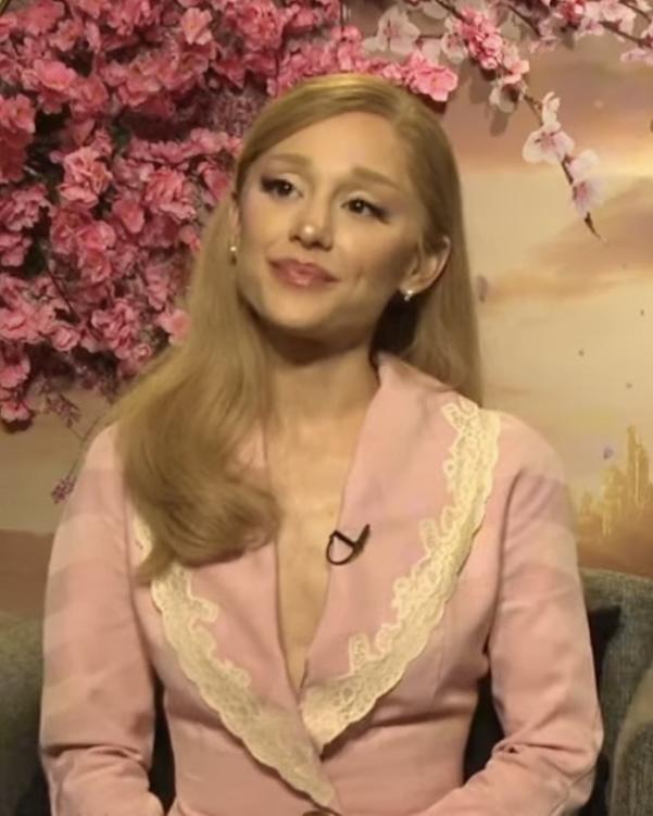Ariana Grande during an interview to promote Wicked (2024)