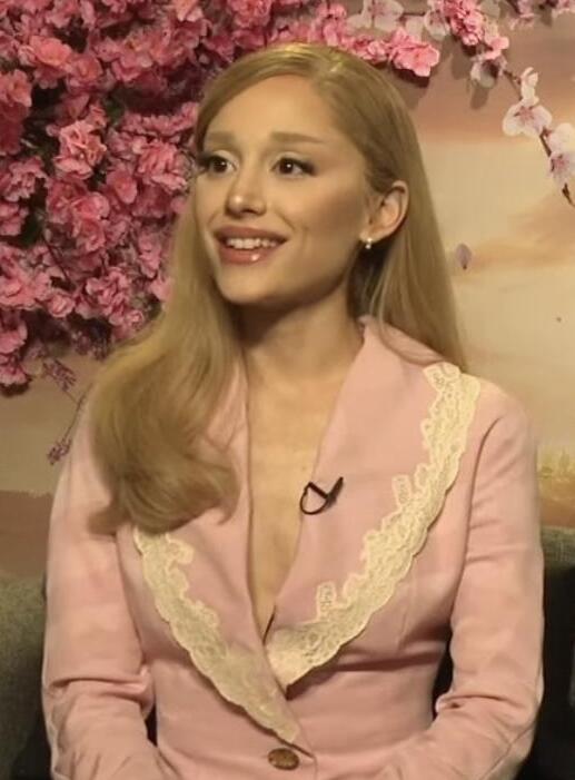 Ariana Grande during an interview to promote Wicked (2024)