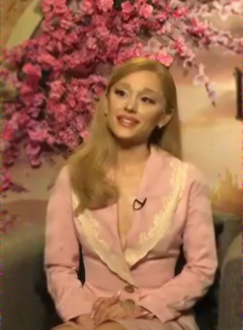 Ariana Grande during an interview to promote Wicked (2024)